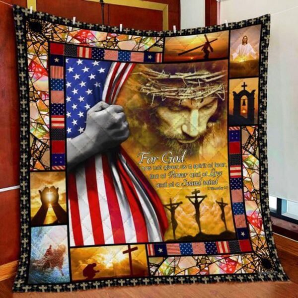 Jesus Christian American Quilt Blanket