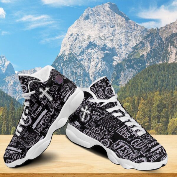 Jesus Christian Basketball Shoes, Christ Cross Running Shoes, Religious Gift For God Prayer, Unisex Basketball Shoes