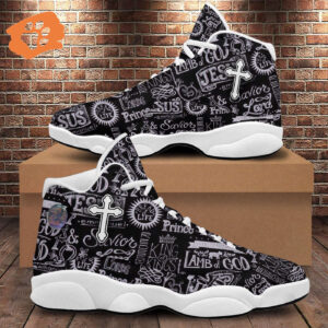 Jesus Christian Basketball Shoes, Christ Cross Running Shoes, Religious Gift For God Prayer, Unisex Basketball Shoes