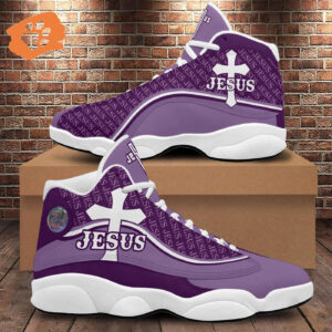 Jesus Christian Purple Basketball Shoes, Christ Footwear Faith Gift, Christian Cross Running Sneaker Unisex