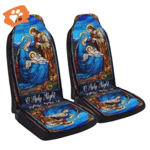 Jesus Christmas Nativity Scene Car Seat Cover - Festive Car Decor Gift