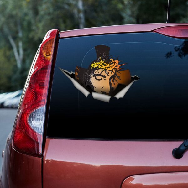 Jesus Cross 3D Vinyl Car Decal Sticker – Car Decor Gift