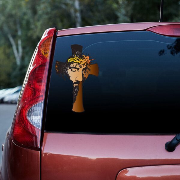 Jesus Cross 3D Vinyl Car Decal Sticker – Car Decor Gift