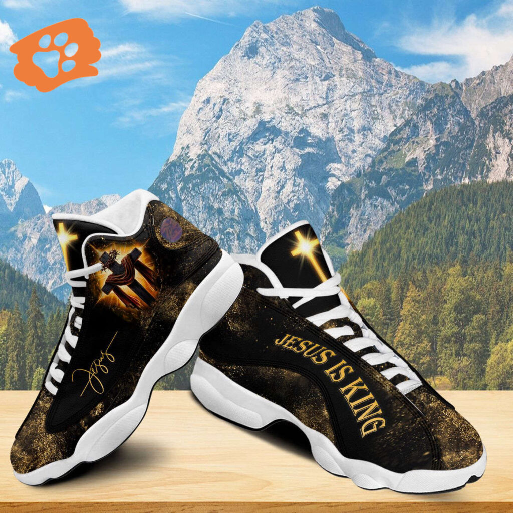 Jesus Cross Basketball Shoes, Jesus Is King Sparkle Cross Running Shoes, Christian Unisex Basketball Shoes, Faith Believers Gifts Jesus Cross Basketball Shoes, Jesus Is King Sparkle Cross Running Shoes, Christian Unisex Basketball Shoes, Faith Believers Gifts