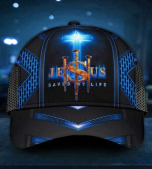 Jesus Cross Blue Saved My Life Classic Cap All Over Print