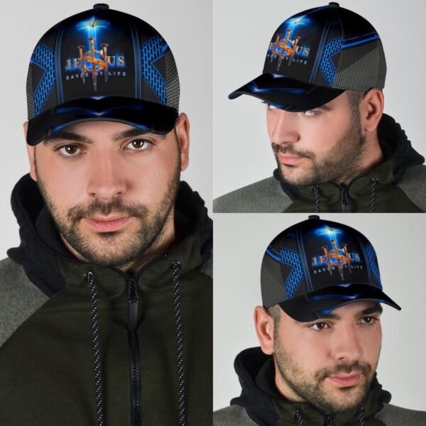 Jesus Cross Blue Saved My Life Classic Cap All Over Print
