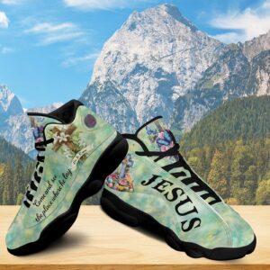 Jesus Cross Easter Basketball Shoes, Jesus He Is Risen Running Shoes, Christian Faith Lily Footwear Sneaker Unisex 1