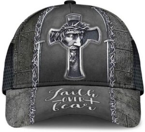 Jesus Cross Faith Over Fear Baseball Cap Hat Trucker Classic Hats Gift 1