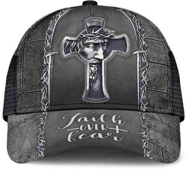 Jesus Cross Faith Over Fear Baseball Cap Hat  Trucker Classic Hats Gift