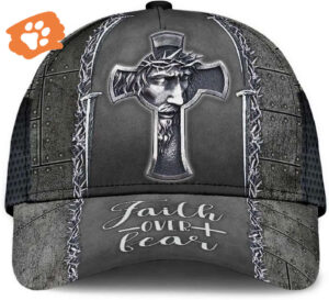 Jesus Cross Faith Over Fear Baseball Cap Hat  Trucker Classic Hats Gift