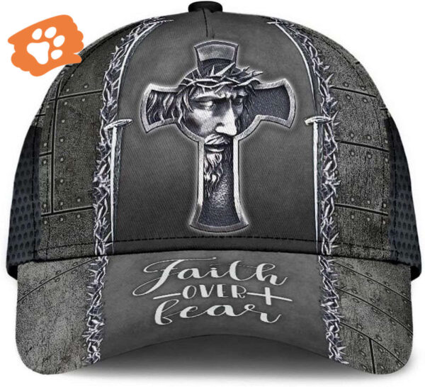 Jesus Cross Faith Over Fear Baseball Cap Hat  Trucker Classic Hats Gift