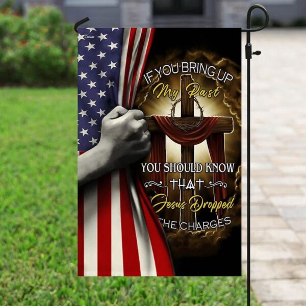 Jesus Cross House Flag – Christian Scripture Garden Banner