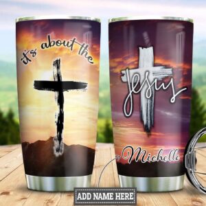 Jesus Cross Personalized Stainless Steel Tumbler - Jesus Lover Men Women