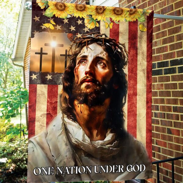 Jesus Cross Sunflower American Flag Yard Flag – Independence Day Gift for Garden House