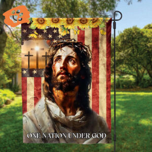 Jesus Cross Sunflower American Flag Yard Flag - Independence Day Gift for Garden House