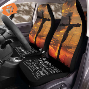 Jesus Cross Sunset Car Seat Covers - Be Kind To One Another Front Seat Protectors - Jesus Lover Gift