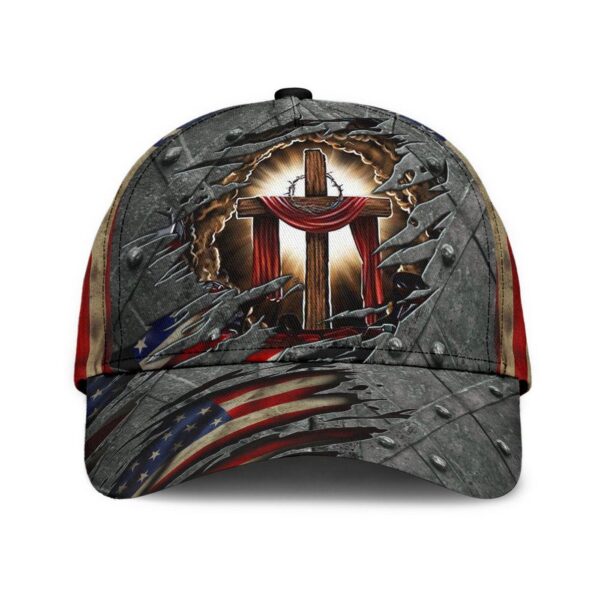 Jesus Cross Us Flag Classic Cap All Over Print