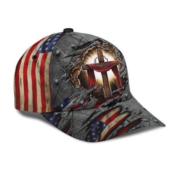 Jesus Cross Us Flag Classic Cap All Over Print