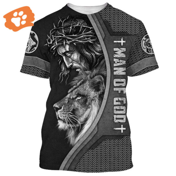 Christian Jesus Crown of Thorns Lion All Over Print 3D T-Shirt – Unique Gift for Christians