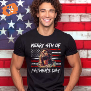 Jesus Dad American Flag T-shirt & Father s Day Sweatshirt Independence Day Gift Set