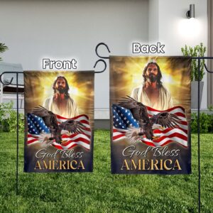 Jesus Eagle American Flag Home & Garden Decor - God Bless Independence Day Gift Lovers 1