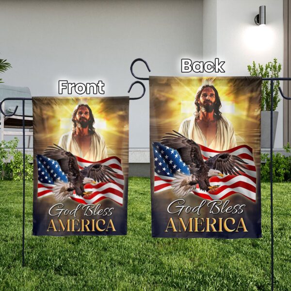 Jesus Eagle American Flag Home & Garden Decor – God Bless Independence Day Gift Lovers