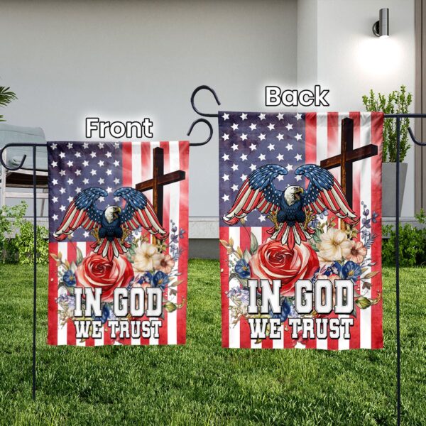 Jesus Eagle American Yard Flag In God We Trust House Flag Patriotic Independence Day Garden Decor