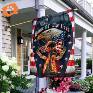 Jesus Eagle Home Of The Free Because Of The Brave American Flag Patriotic Veterans Day Flag