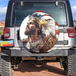 Jesus Eagle Spare Tire Cover USA Flag Wheel Cover God Faith 27 -34 1