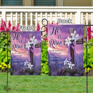 Jesus Easter Flag: He Is Risen House & Garden Flag - Perfect Jesus Lover Easter Day Gift 1