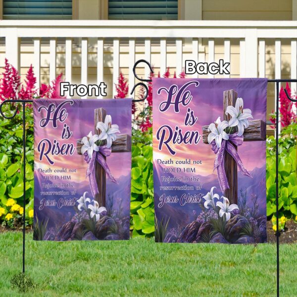 Jesus Easter Flag: He Is Risen House & Garden Flag – Perfect Jesus Lover Easter Day Gift