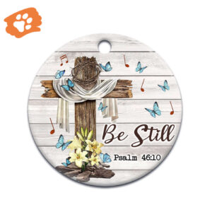 Jesus Faith Butterfly Ceramic Ornament: Unique Circle Style Decor