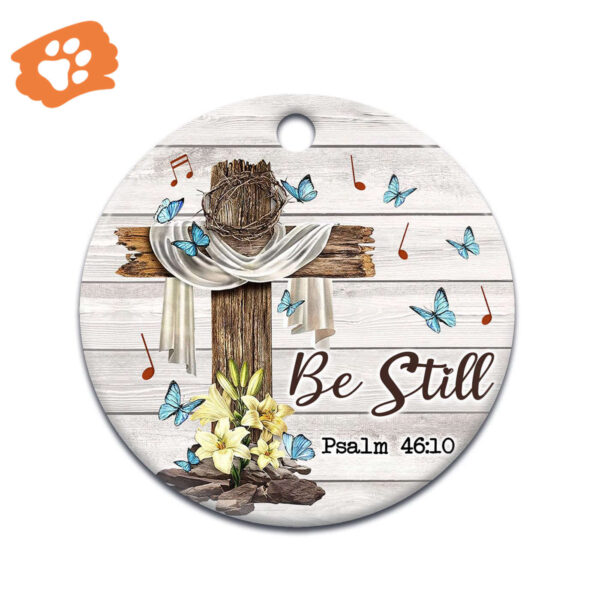 Jesus Faith Butterfly Ceramic Ornament: Unique Circle Style Decor