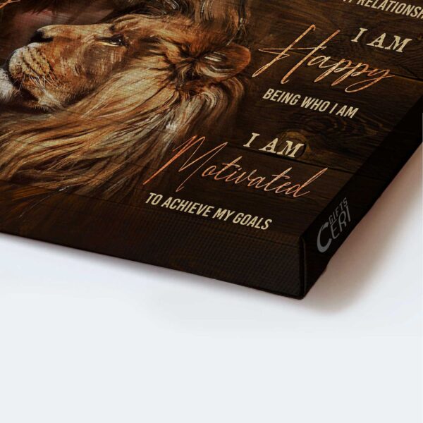 Jesus Faith God Lion Head Landscape Poster Home Decor – Motivational Quote for Christian Believers