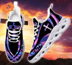 Jesus Faith Hologram Yezy Running Sneakers Gift for Men Women
