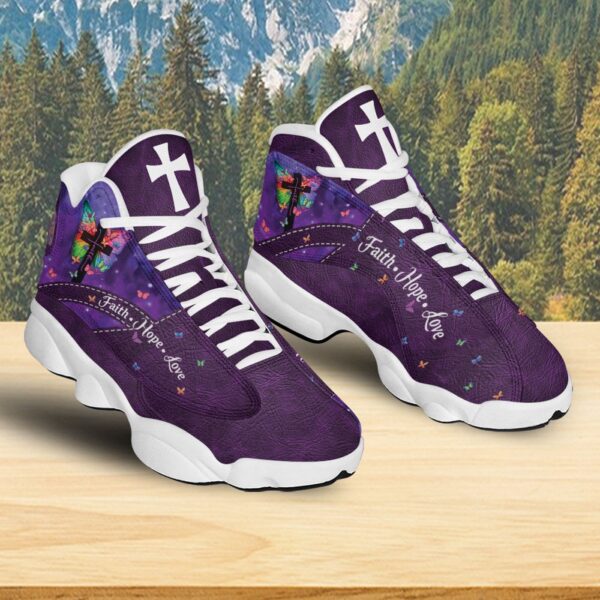 Jesus Faith Hope Love Basketball Shoes, Christian Cross Butterfly Faith Running Shoes, Footwear Shoes Men And Women