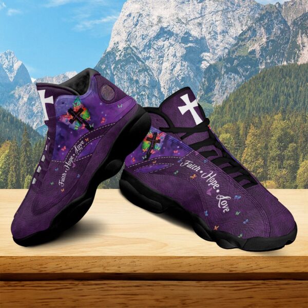 Jesus Faith Hope Love Basketball Shoes, Christian Cross Butterfly Faith Running Shoes, Footwear Shoes Men And Women