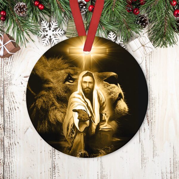 Faith Hope Love Circle Ceramic Ornament – Jesus Religious Christmas Decor