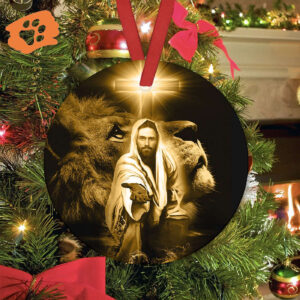 Faith Hope Love Circle Ceramic Ornament - Jesus Religious Christmas Decor