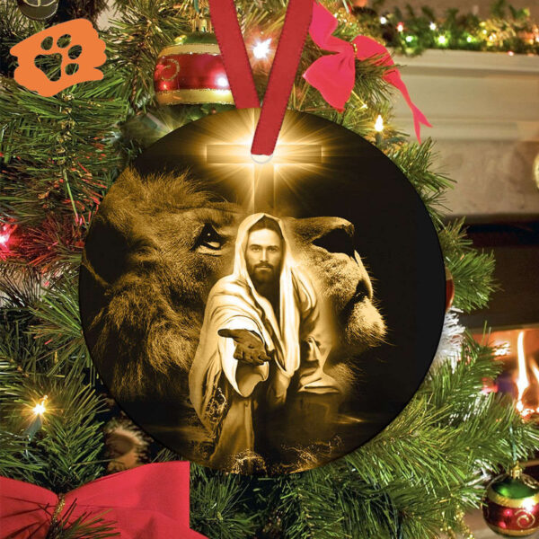 Faith Hope Love Circle Ceramic Ornament – Jesus Religious Christmas Decor