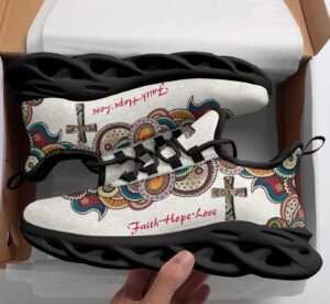 Jesus Faith Hope Love Yezy Running Sneakers Gift for Men Women 1