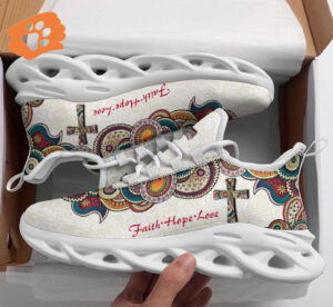 Jesus Faith Hope Love Yezy Running Sneakers Gift for Men Women
