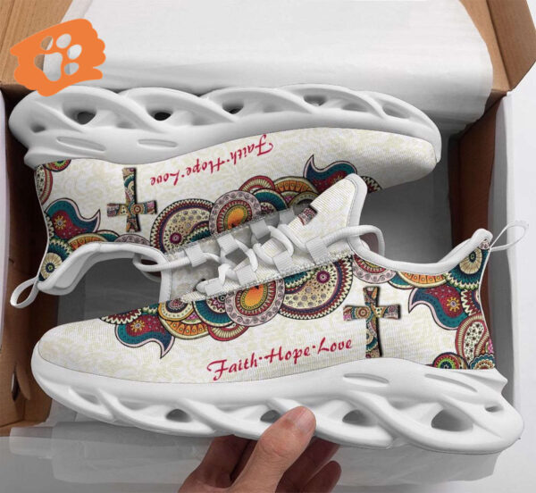 Jesus Faith Hope Love Yezy Running Sneakers Gift for Men Women