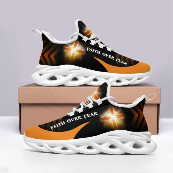 Jesus Faith Over Fear Yezy Running Sneakers CM Gift for Men Women