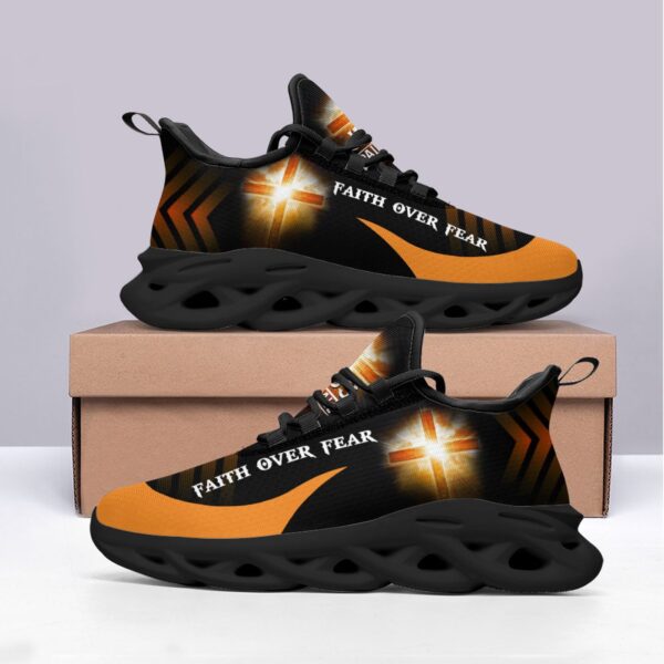 Jesus Faith Over Fear Yezy Running Sneakers CM Gift for Men Women
