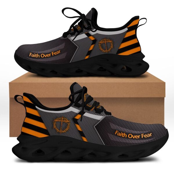 Jesus Faith Over Fear Yezy Running Sneakers Gift for Men Women