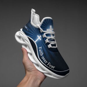Jesus Faith Over Fear Yezy Running Sneakers Gift for Men Women 1