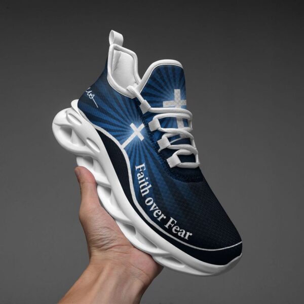Jesus Faith Over Fear Yezy Running Sneakers Gift for Men Women