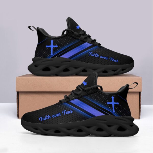 Jesus Faith Over Fear Yezy Running Sneakers Gift for Men Women