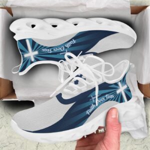 Jesus Faith Over Fear Yezy Running Sneakers Gift for Men Women 1